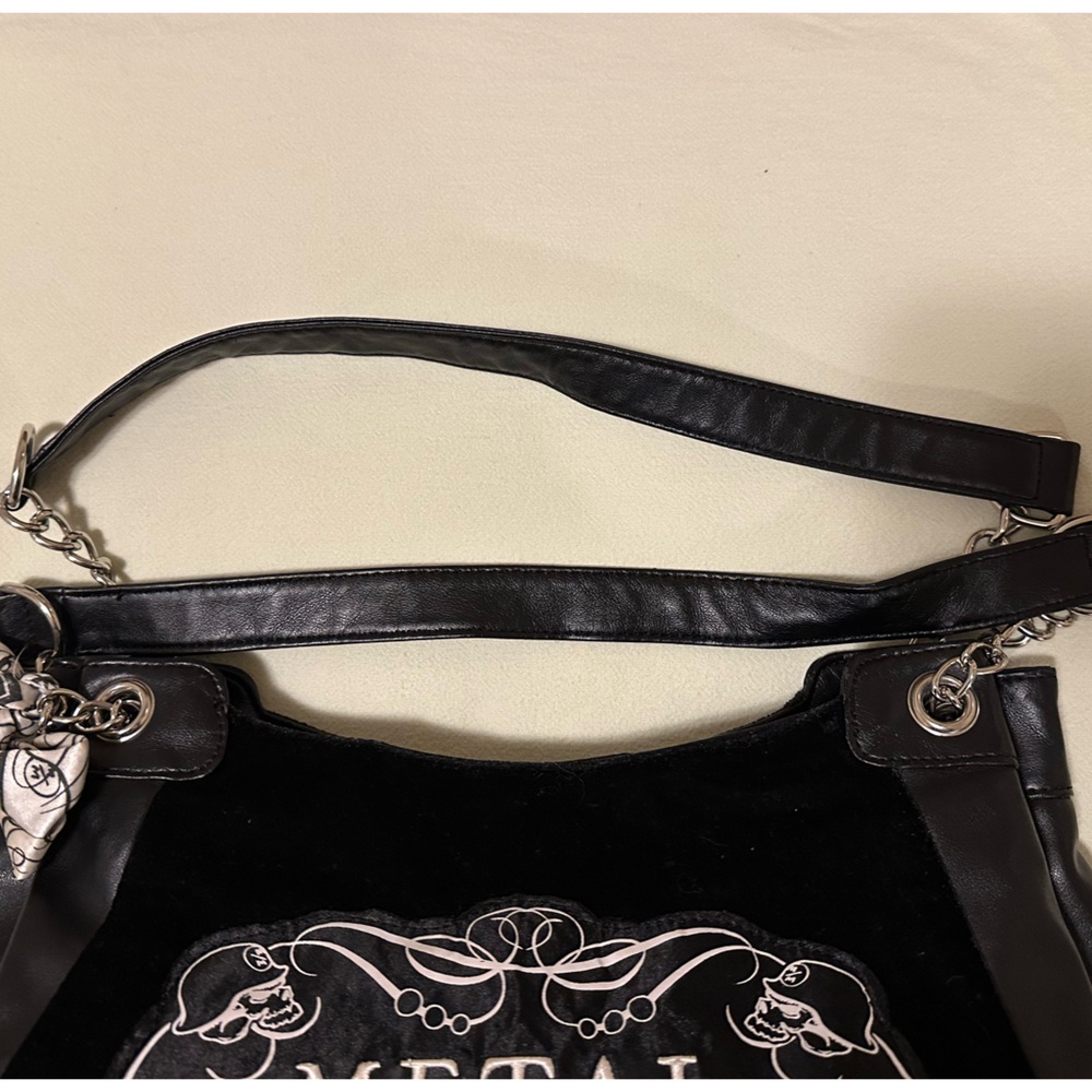 Metal Mulisha Black Logo Tote Bag with Chain Straps - Picture 6 of 13